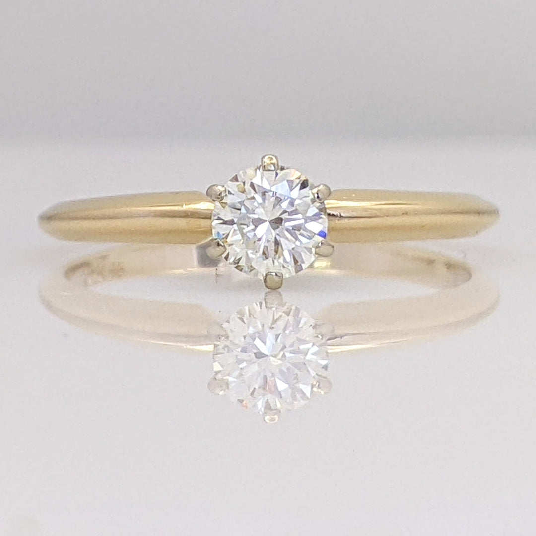 14K .31 CARAT TOTAL VS K DIAMOND ROUND SOLITAIRE ESTATE RING 1.5 GRAMS