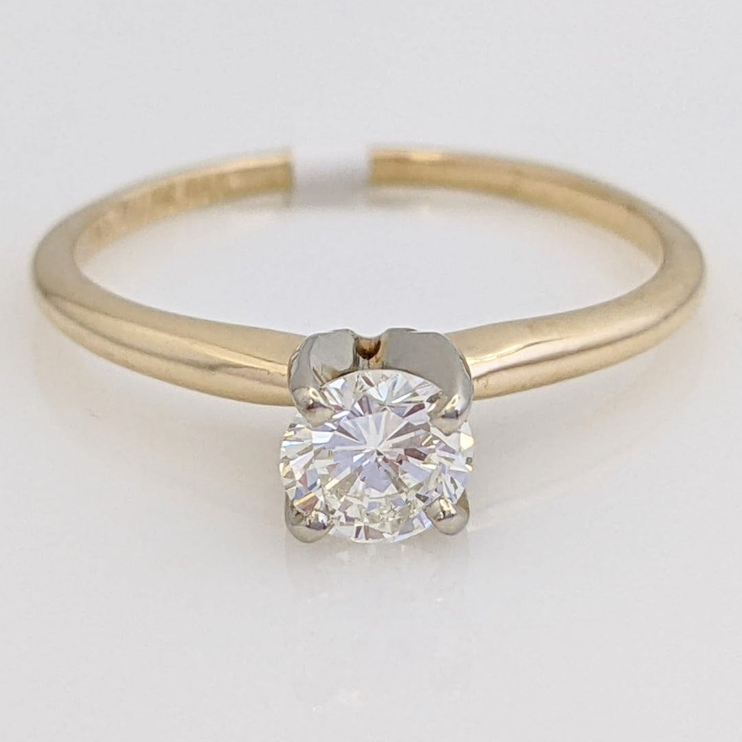 14K .38 CARAT TOTAL SI1 I DIAMOND ROUND SOLITAIRE ESTATE RING 1.6 GRAMS