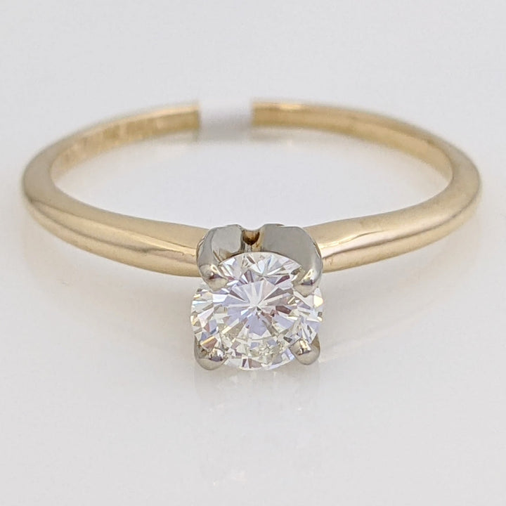 14K .38 CARAT TOTAL SI1 I DIAMOND ROUND SOLITAIRE ESTATE RING 1.6 GRAMS