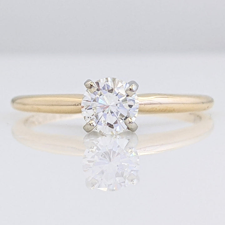 14K .38 CARAT TOTAL SI1 I DIAMOND ROUND SOLITAIRE ESTATE RING 1.6 GRAMS
