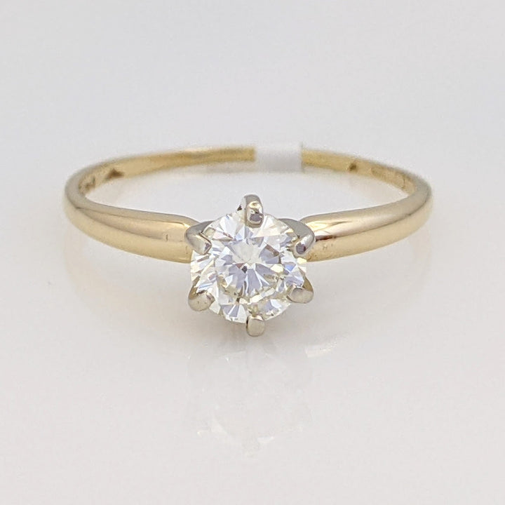 14K .46 CARAT TOTAL SI2 K DIAMOND ROUND 6-PRONG SOLITARE ESTATE RING 1.4 GRAMS