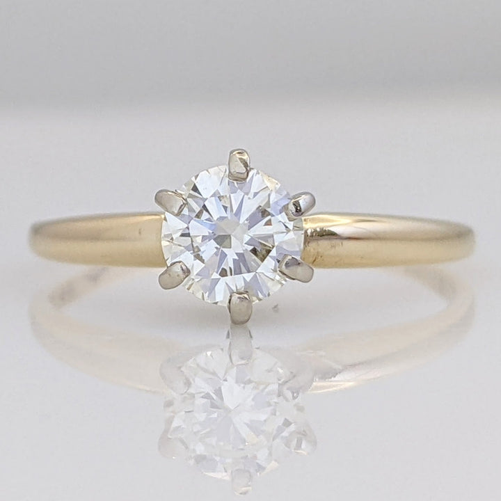14K .46 CARAT TOTAL SI2 K DIAMOND ROUND 6-PRONG SOLITARE ESTATE RING 1.4 GRAMS