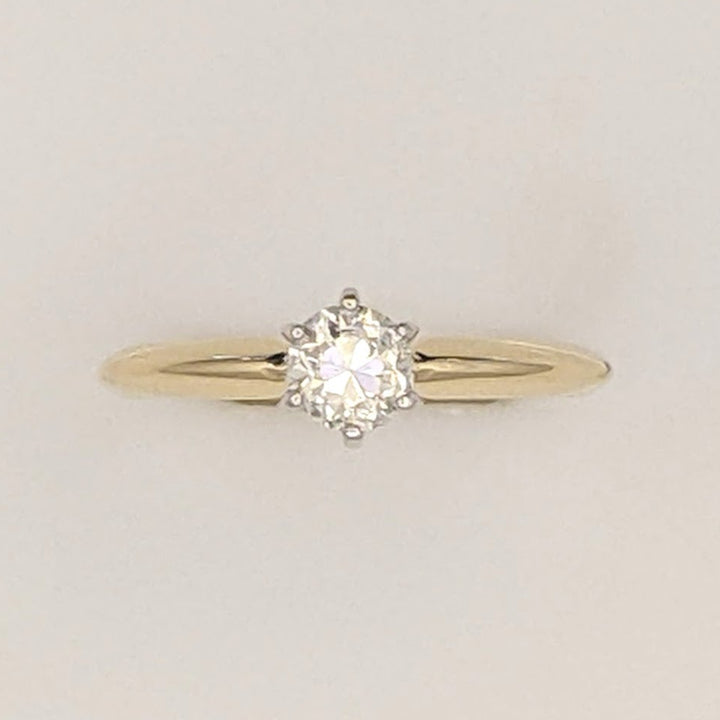 14K .42 CARAT TOTAL VS2 P DIAMOND ROUND ESTATE SOLITAIRE 1.9 GRAMS