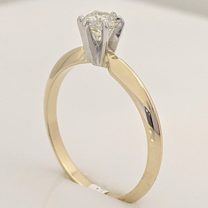 14K .42 CARAT TOTAL VS2 P DIAMOND ROUND ESTATE SOLITAIRE 1.9 GRAMS