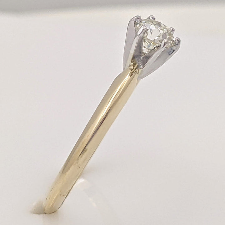 14K .42 CARAT TOTAL VS2 P DIAMOND ROUND ESTATE SOLITAIRE 1.9 GRAMS