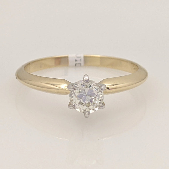 14K .42 CARAT TOTAL VS2 P DIAMOND ROUND ESTATE SOLITAIRE 1.9 GRAMS