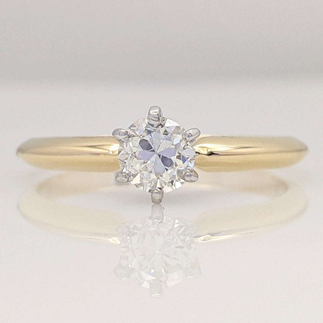 14K .42 CARAT TOTAL VS2 P DIAMOND ROUND ESTATE SOLITAIRE 1.9 GRAMS