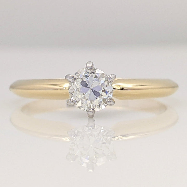 14K .42 CARAT TOTAL VS2 P DIAMOND ROUND ESTATE SOLITAIRE 1.9 GRAMS