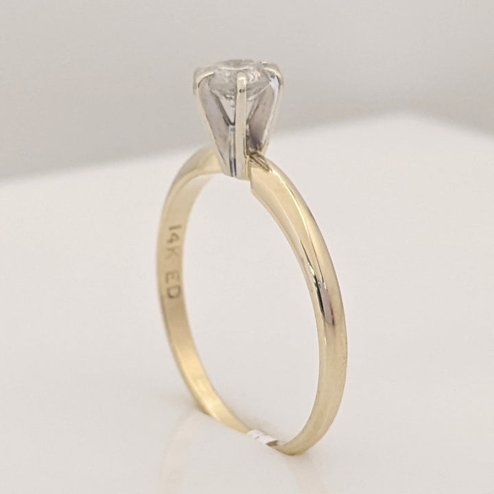 14K .41 CARAT TOTAL I1 G DIAMOND ROUND 6-PRONG SOLITARE ESTATE RING 2.1 GRAMS
