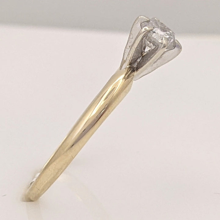 14K .41 CARAT TOTAL I1 G DIAMOND ROUND 6-PRONG SOLITARE ESTATE RING 2.1 GRAMS