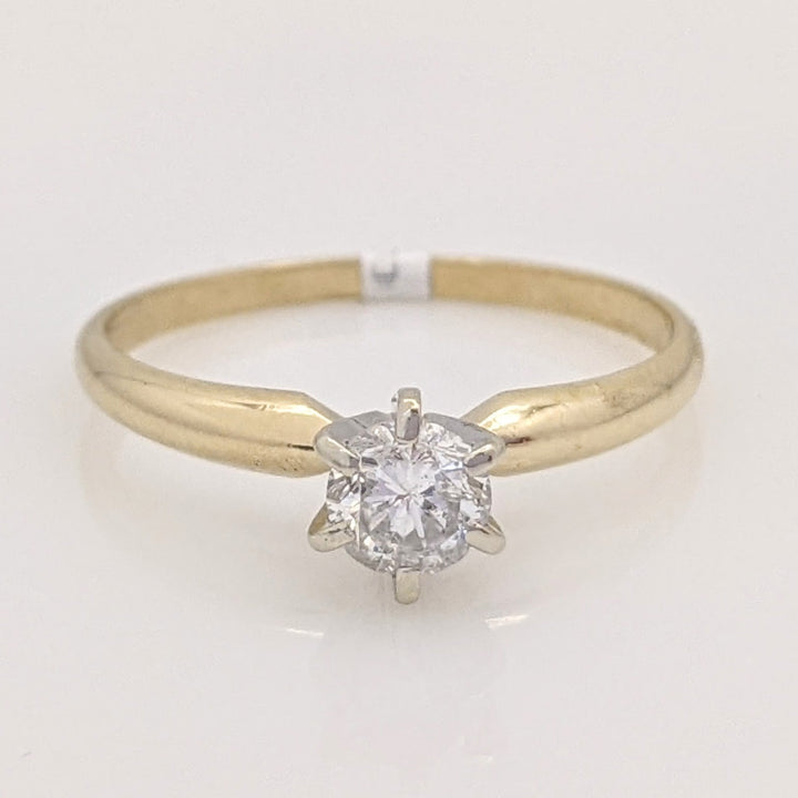 14K .41 CARAT TOTAL I1 G DIAMOND ROUND 6-PRONG SOLITARE ESTATE RING 2.1 GRAMS