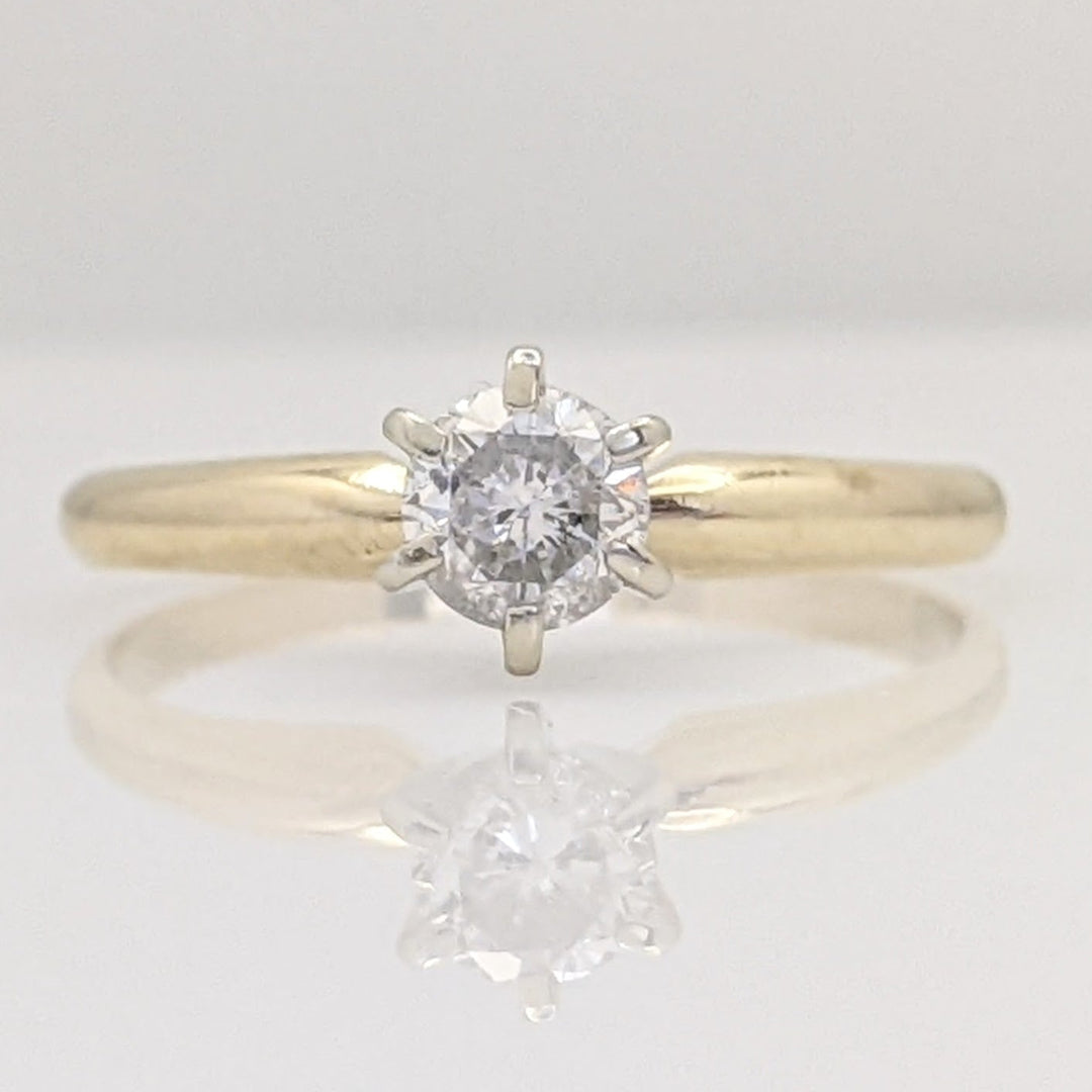 14K .41 CARAT TOTAL I1 G DIAMOND ROUND 6-PRONG SOLITARE ESTATE RING 2.1 GRAMS