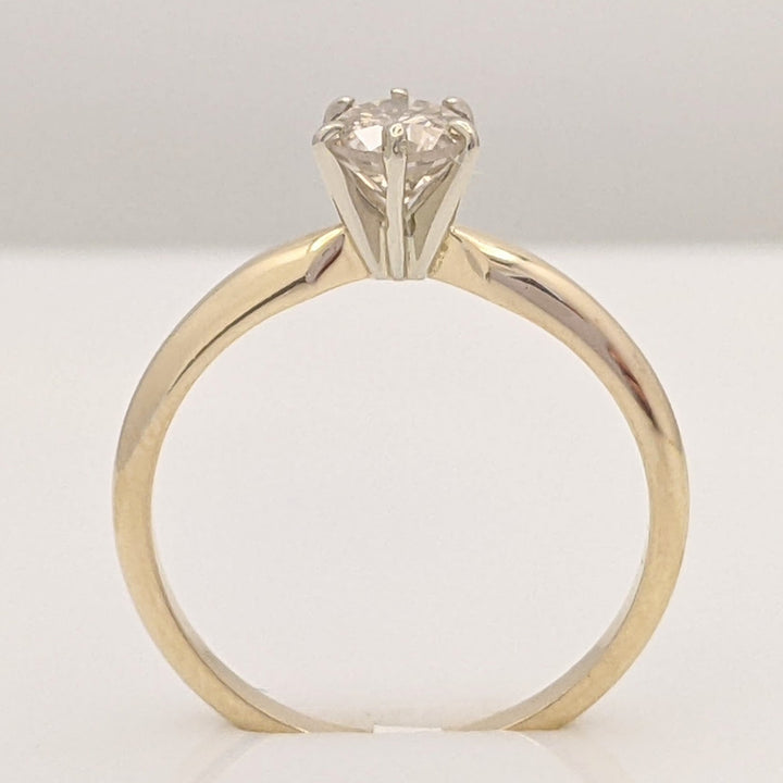 14K .53 CARAT TOTAL I1 N DIAMOND ROUND SOLITAIRE ESTATE RING 2.1 GRAMS