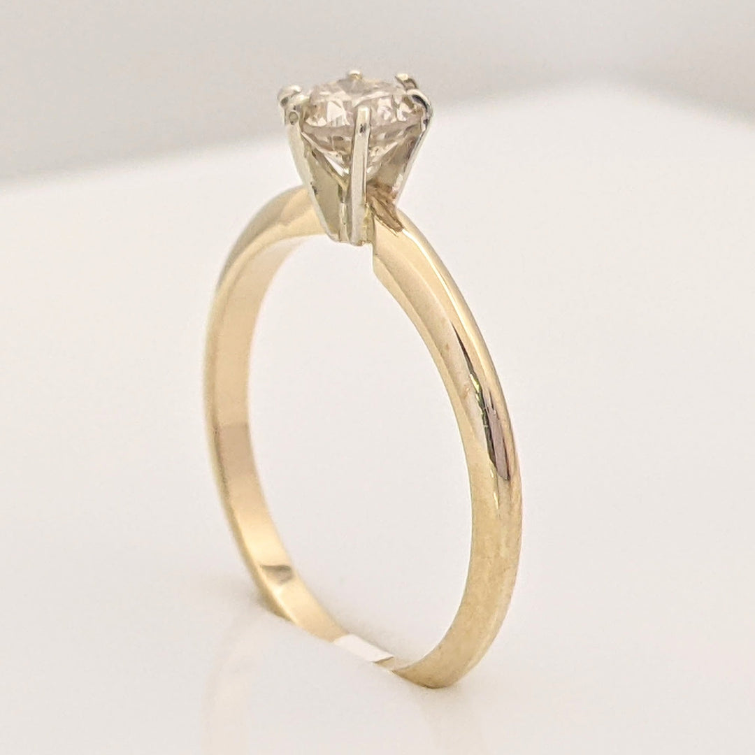 14K .53 CARAT TOTAL I1 N DIAMOND ROUND SOLITAIRE ESTATE RING 2.1 GRAMS