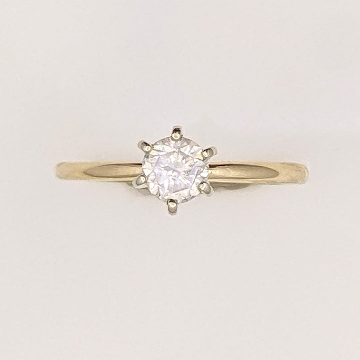 14K .47 CARAT TOTAL I2 I DIAMOND ROUND 6-PRONG SOLITARE ESTATE RING 1.7 GRAMS