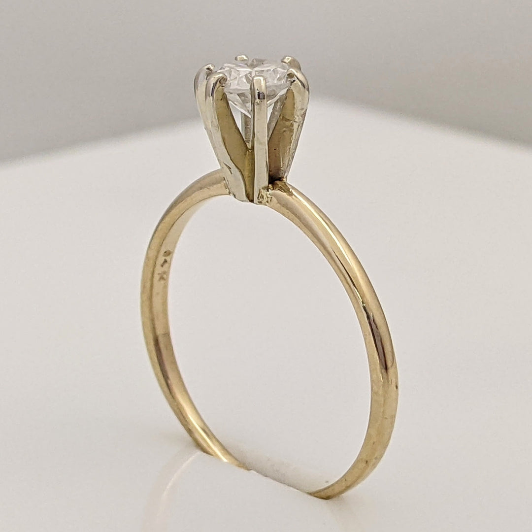 14K .47 CARAT TOTAL I2 I DIAMOND ROUND 6-PRONG SOLITARE ESTATE RING 1.7 GRAMS