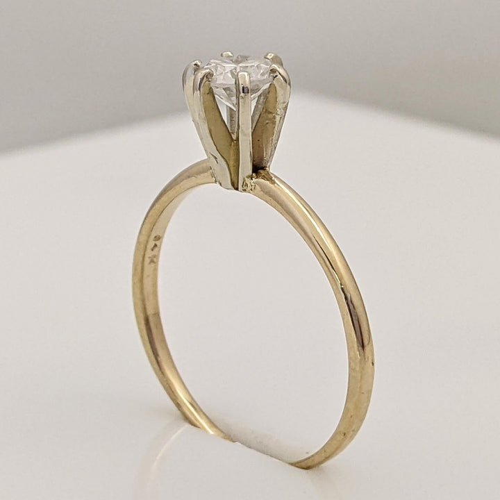 14K .47 CARAT TOTAL I2 I DIAMOND ROUND 6-PRONG SOLITARE ESTATE RING 1.7 GRAMS
