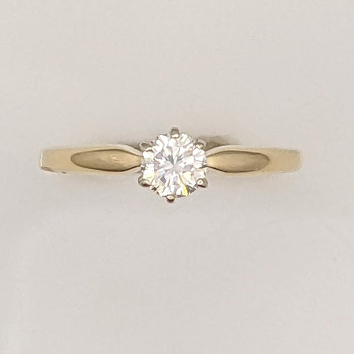 14K .35 CARAT TOTAL VS2 J DIAMOND ROUND ESTATE SOLITAIRE RING 1.6 GRAMS