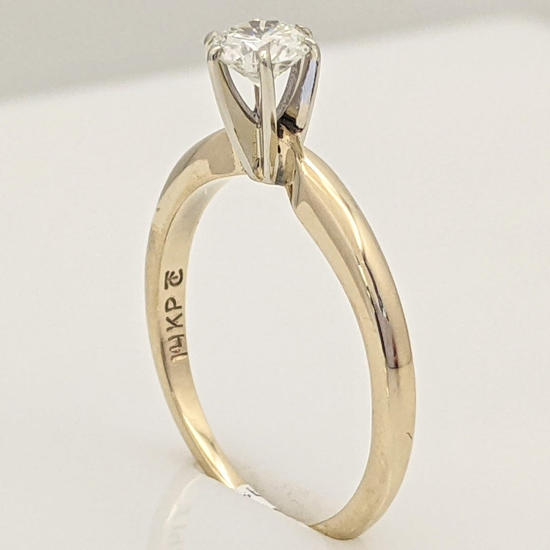 14K .35 CARAT TOTAL VS2 J DIAMOND ROUND ESTATE SOLITAIRE RING 1.6 GRAMS