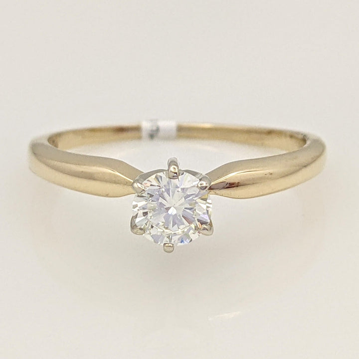14K .35 CARAT TOTAL VS2 J DIAMOND ROUND ESTATE SOLITAIRE RING 1.6 GRAMS