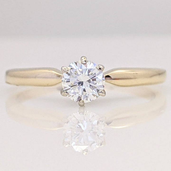 14K .35 CARAT TOTAL VS2 J DIAMOND ROUND ESTATE SOLITAIRE RING 1.6 GRAMS