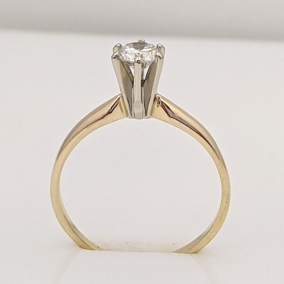 14K .23 CARAT TOTAL VS1 G DIAMOND ROUND SOLITARE ESTATE RING 1.2 GRAMS
