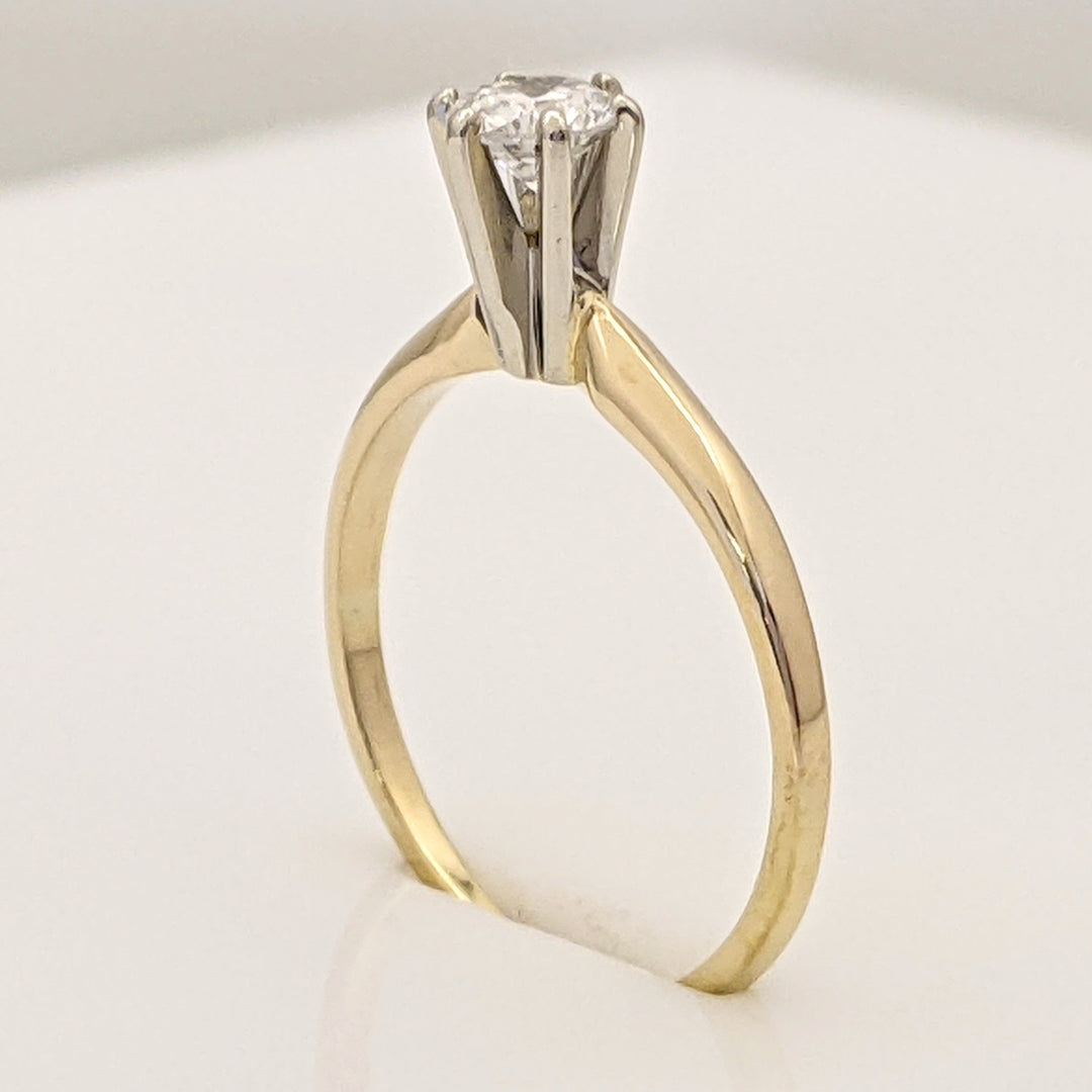 14K .23 CARAT TOTAL VS1 G DIAMOND ROUND SOLITARE ESTATE RING 1.2 GRAMS