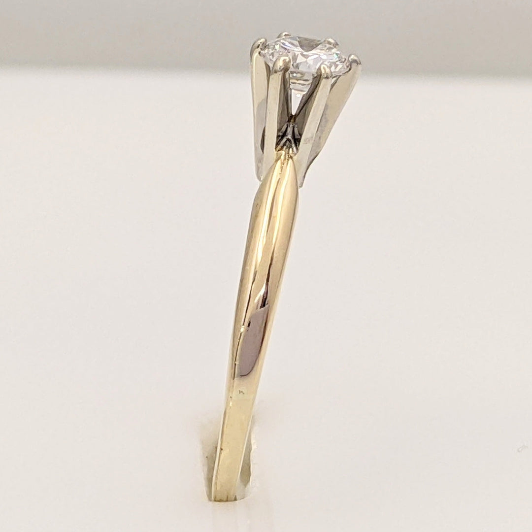 14K .23 CARAT TOTAL VS1 G DIAMOND ROUND SOLITARE ESTATE RING 1.2 GRAMS