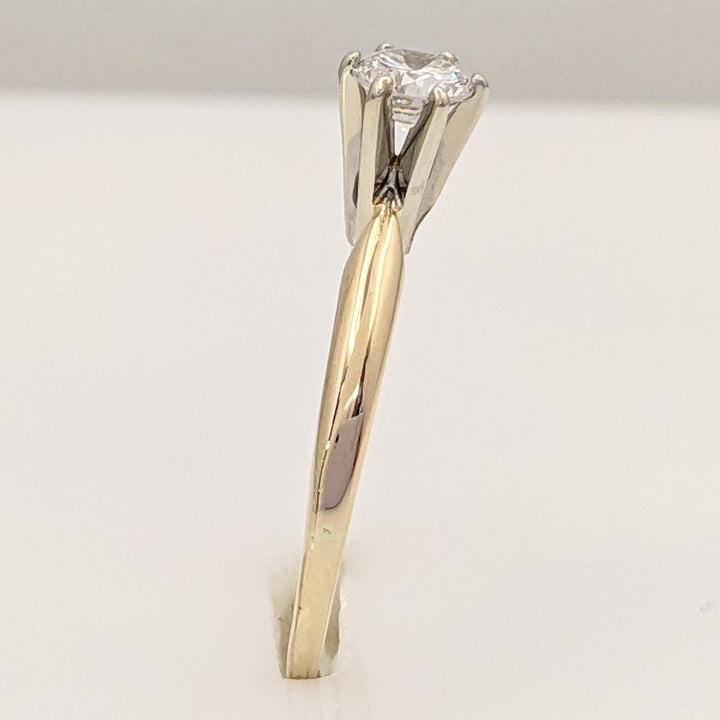 14K .23 CARAT TOTAL VS1 G DIAMOND ROUND SOLITARE ESTATE RING 1.2 GRAMS