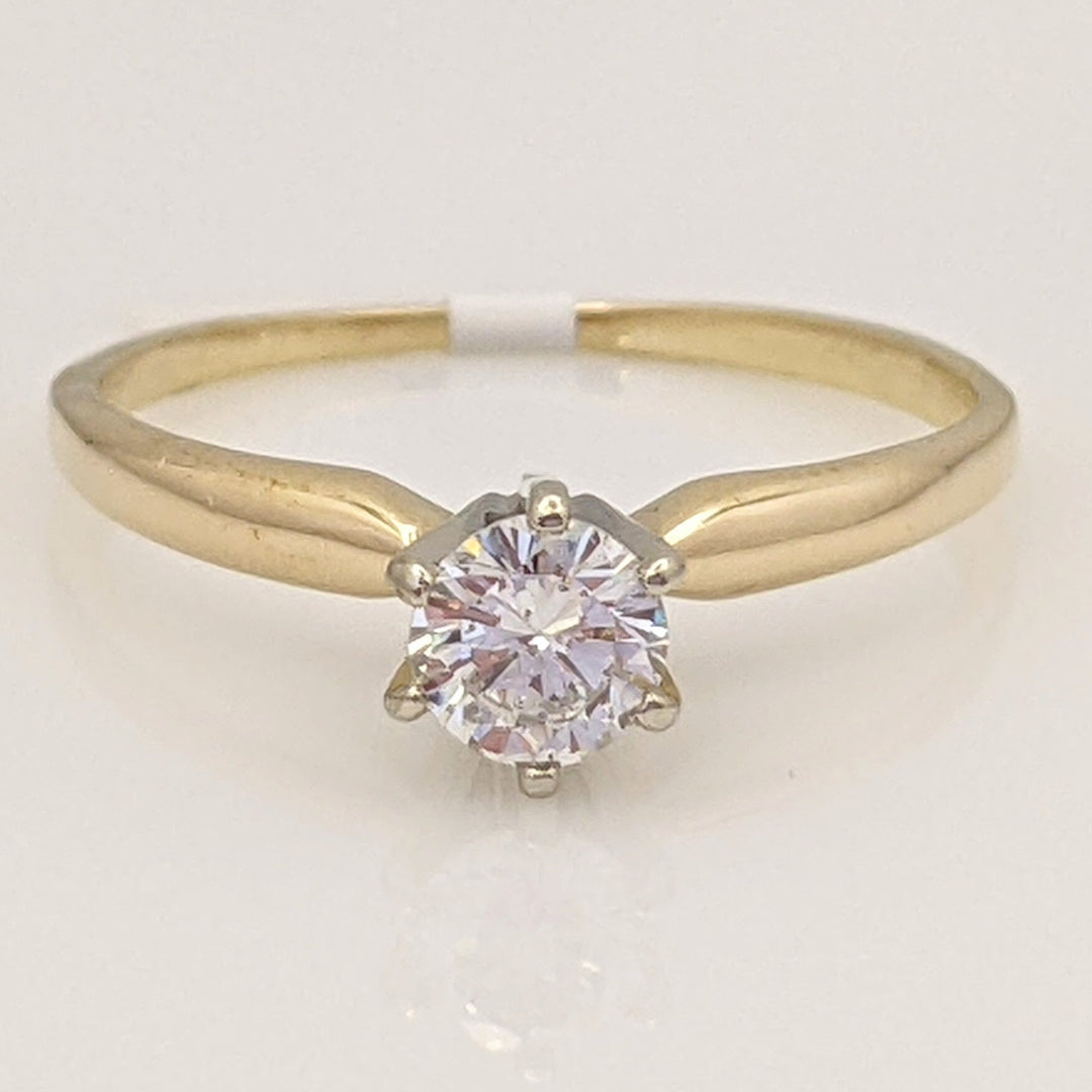 14K .23 CARAT TOTAL VS1 G DIAMOND ROUND SOLITARE ESTATE RING 1.2 GRAMS