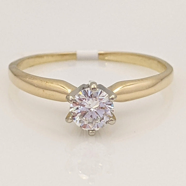 14K .23 CARAT TOTAL VS1 G DIAMOND ROUND SOLITARE ESTATE RING 1.2 GRAMS