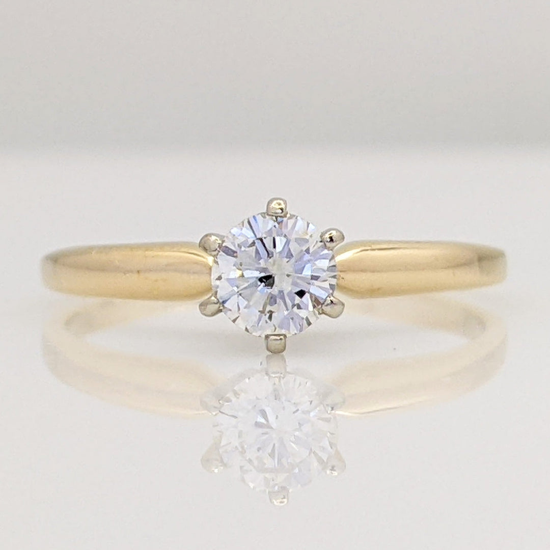 14K .23 CARAT TOTAL VS1 G DIAMOND ROUND SOLITARE ESTATE RING 1.2 GRAMS