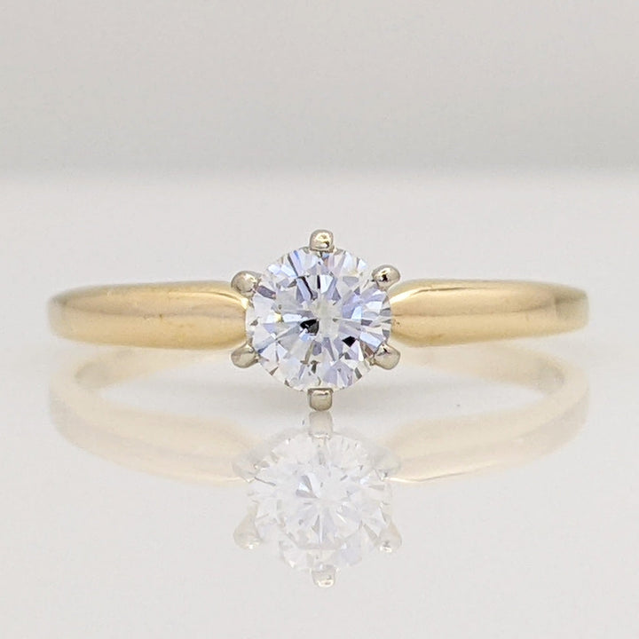 14K .23 CARAT TOTAL VS1 G DIAMOND ROUND SOLITARE ESTATE RING 1.2 GRAMS