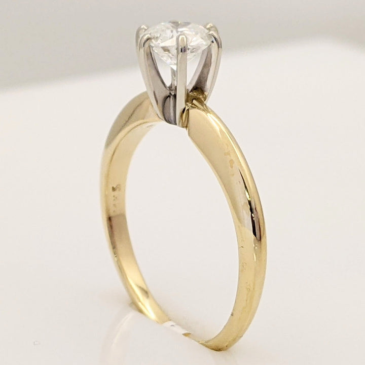 14K .52 CARAT TOTAL I3 I DIAMOND ROUND ESTATE SOLITAIRE RING 2.4 GRAMS