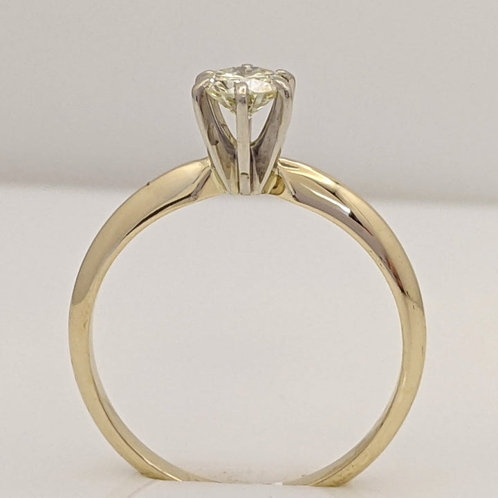 14K .40 CARAT TOTAL SI2 M DIAMOND ROUND 6-PRONG ESTATE SOLITAIRE RING 2.0 GRAMS