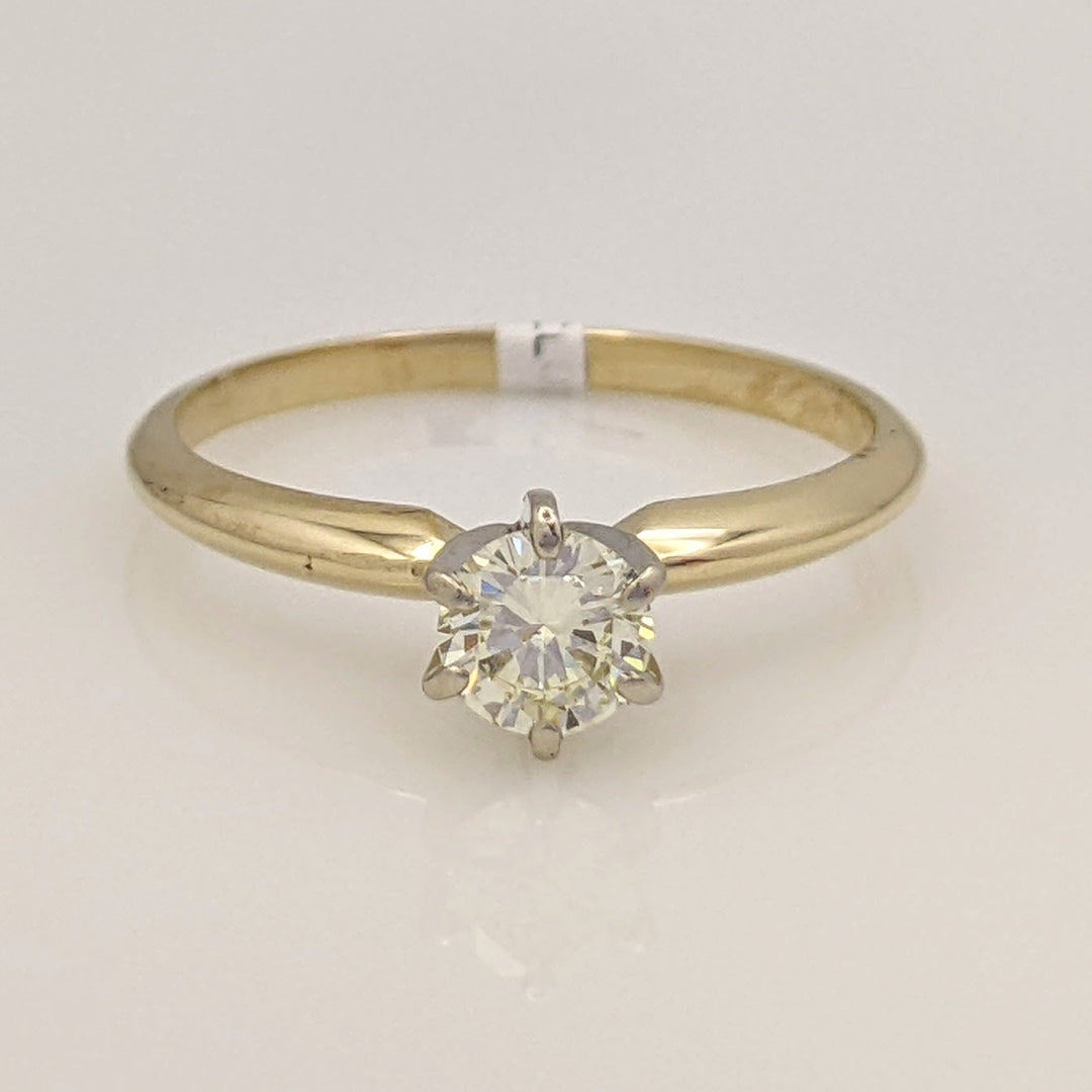 14K .40 CARAT TOTAL SI2 M DIAMOND ROUND 6-PRONG ESTATE SOLITAIRE RING 2.0 GRAMS