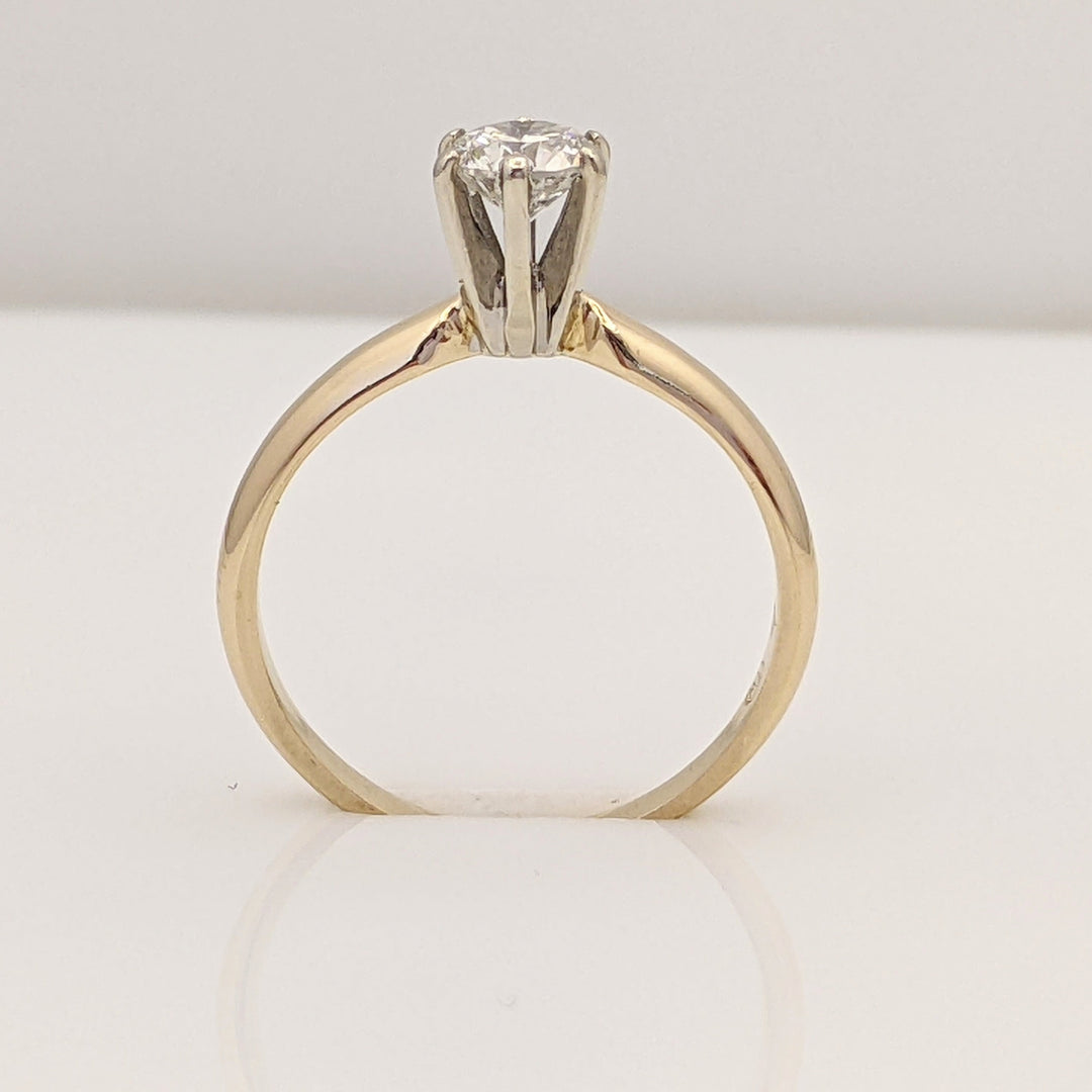14K .40 CARAT TOTAL SI2 H DIAMOND ROUND SOLITAIRE ESTATE RING 2.1 GRAMS