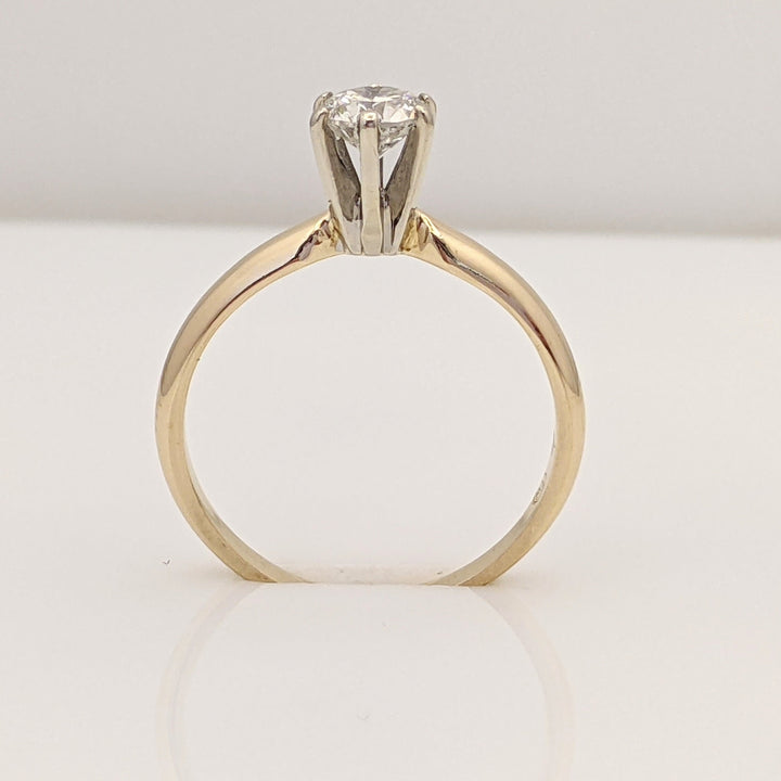 14K .40 CARAT TOTAL SI2 H DIAMOND ROUND SOLITAIRE ESTATE RING 2.1 GRAMS