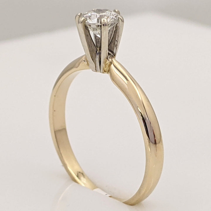 14K .40 CARAT TOTAL SI2 H DIAMOND ROUND SOLITAIRE ESTATE RING 2.1 GRAMS