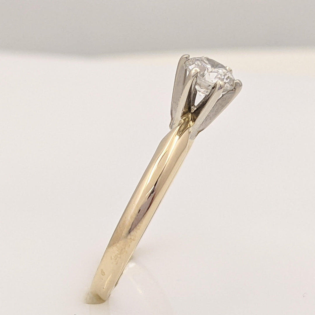 14K .40 CARAT TOTAL SI2 H DIAMOND ROUND SOLITAIRE ESTATE RING 2.1 GRAMS
