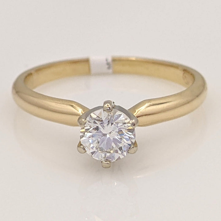 14K .40 CARAT TOTAL SI2 H DIAMOND ROUND SOLITAIRE ESTATE RING 2.1 GRAMS