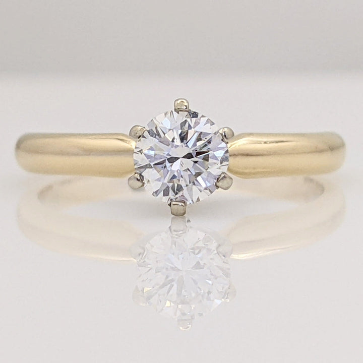 14K .40 CARAT TOTAL SI2 H DIAMOND ROUND SOLITAIRE ESTATE RING 2.1 GRAMS