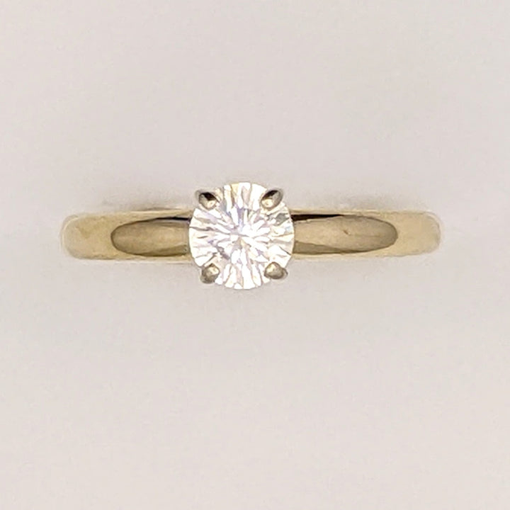 14K .34 CARAT TOTAL I1 E DIAMOND ROUND 4-PRONG SOLITAIRE ESTATE RING 2.1 GRAMS