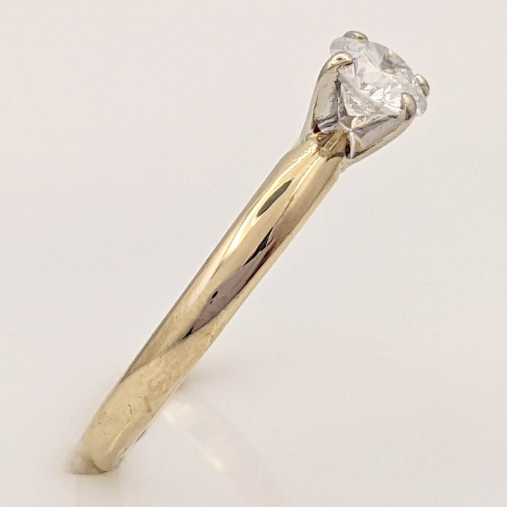 14K .34 CARAT TOTAL I1 E DIAMOND ROUND 4-PRONG SOLITAIRE ESTATE RING 2.1 GRAMS
