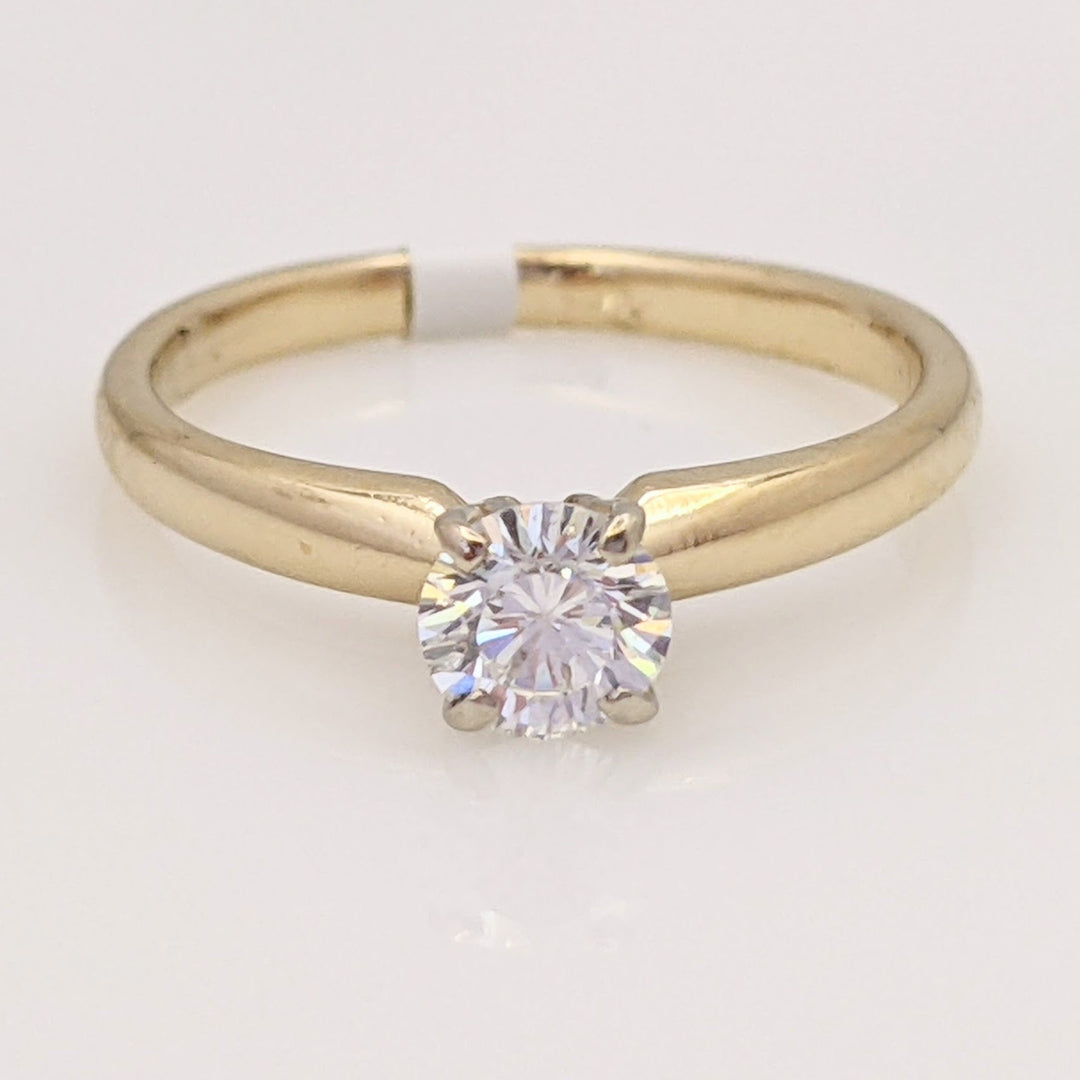 14K .34 CARAT TOTAL I1 E DIAMOND ROUND 4-PRONG SOLITAIRE ESTATE RING 2.1 GRAMS