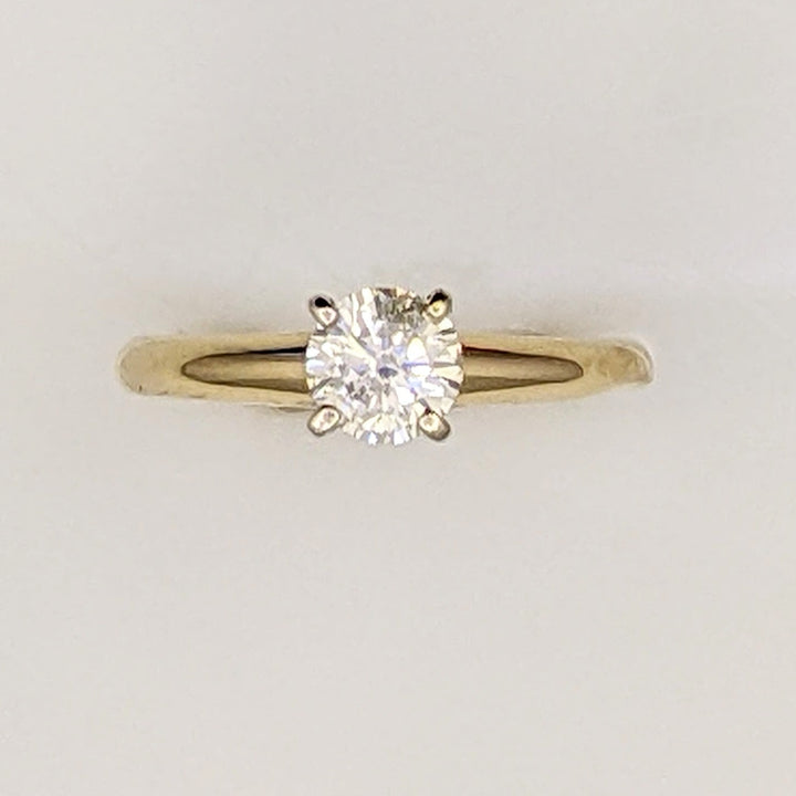 14K .47 CARAT TOTAL I2 J DIAMOND ROUND SOLITAIRE ESTATE RING 2.02 GRAMS