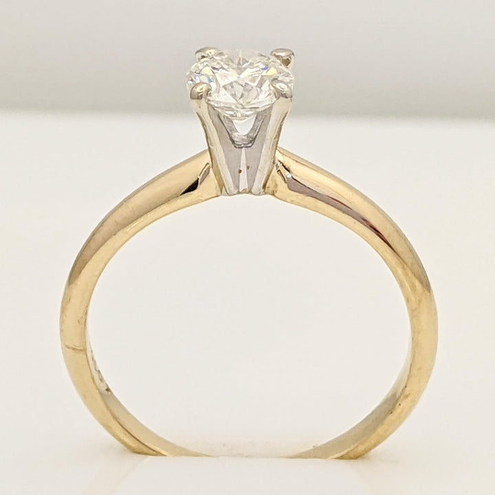 14K .47 CARAT TOTAL I2 J DIAMOND ROUND SOLITAIRE ESTATE RING 2.02 GRAMS