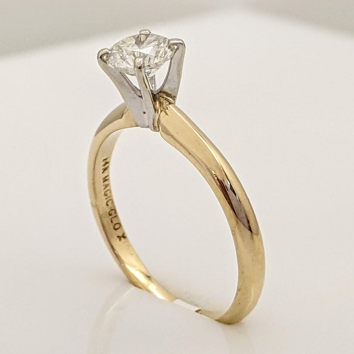 14K .47 CARAT TOTAL I2 J DIAMOND ROUND SOLITAIRE ESTATE RING 2.02 GRAMS