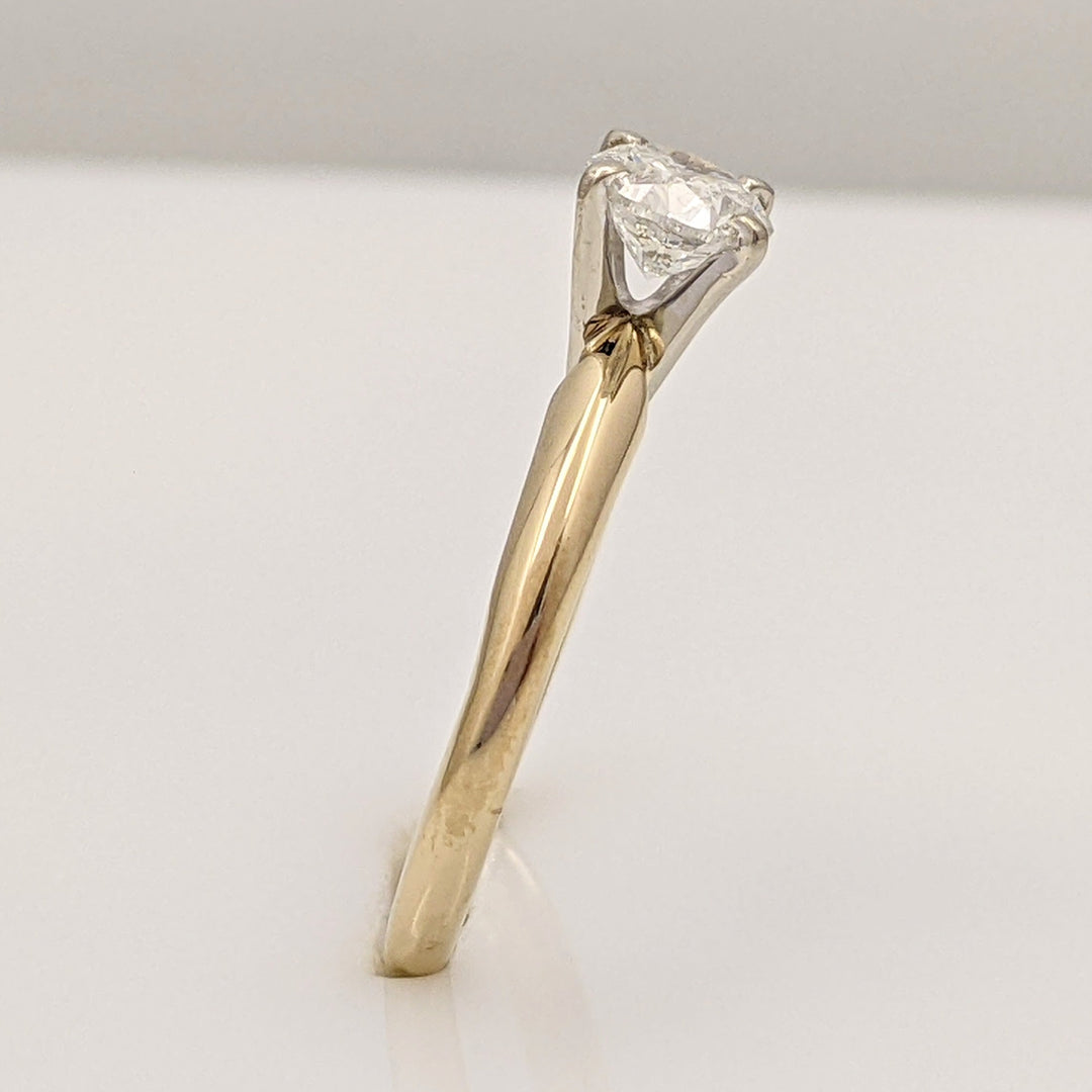 14K .47 CARAT TOTAL I2 J DIAMOND ROUND SOLITAIRE ESTATE RING 2.02 GRAMS