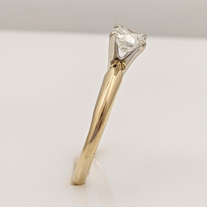 14K .47 CARAT TOTAL I2 J DIAMOND ROUND SOLITAIRE ESTATE RING 2.02 GRAMS